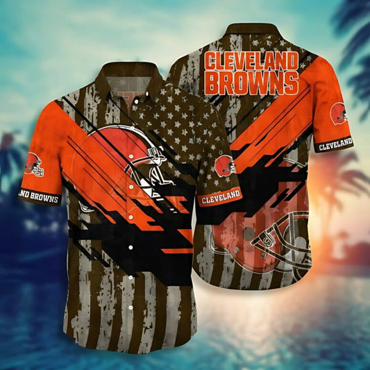 Cleveland Browns Flag Wave Hawaiian Shirt - Welcome to 2 Aloha