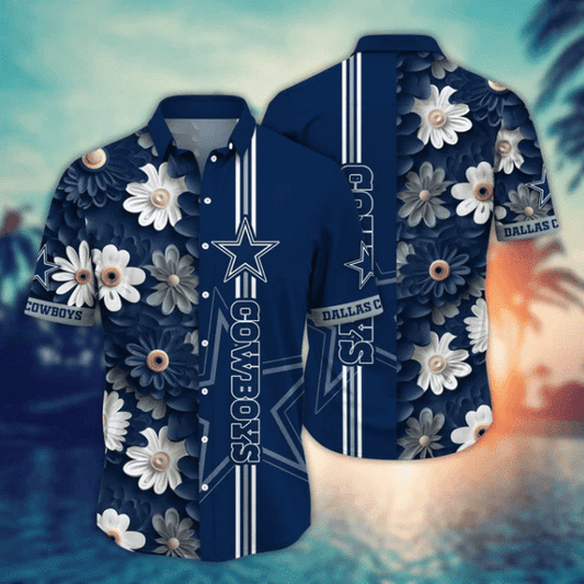 Dallas Cowboys Floral Stripes Hawaiian Shirt - Welcome to 2 Aloha