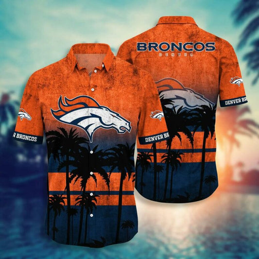 Denver Broncos Sunset Palm Paradise Hawaiian Shirt - Welcome to 2 Aloha