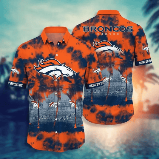 Denver Broncos Tie-Dye Palm Hawaiian Shirt - Welcome to 2 Aloha