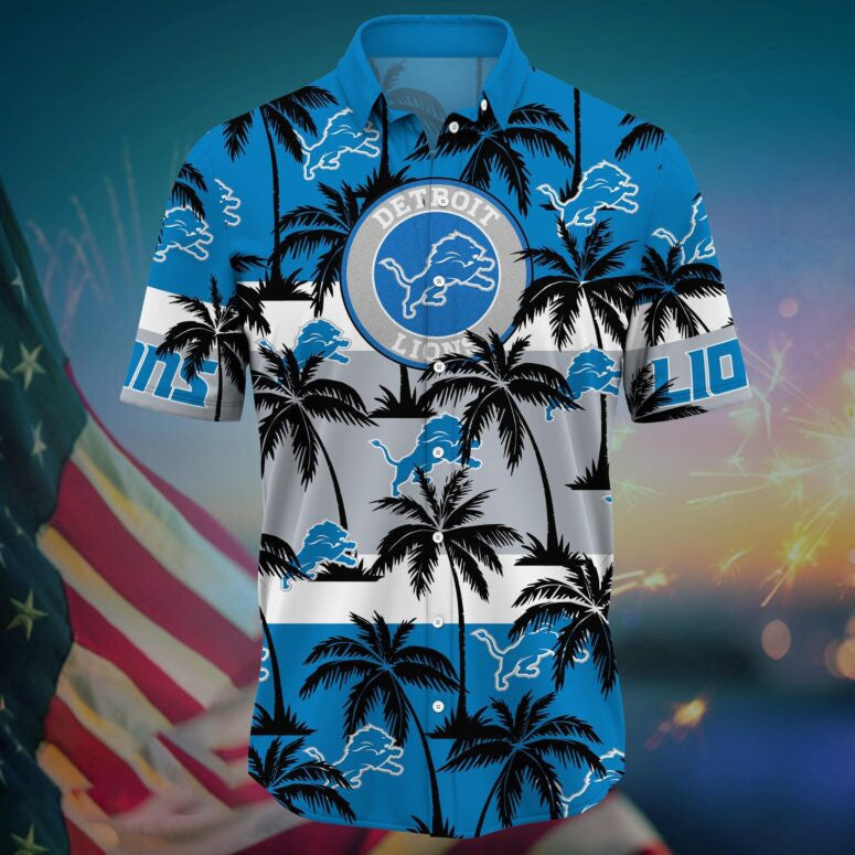 Detroit Lions Palm Island Pride Hawaiian Shirt - Welcome to 2 Aloha