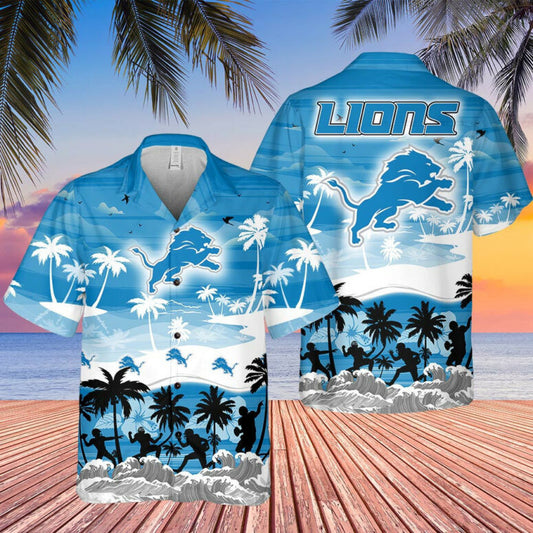 Detroit Lions Sunset Shores Hawaiian Shirt - Welcome to 2 Aloha
