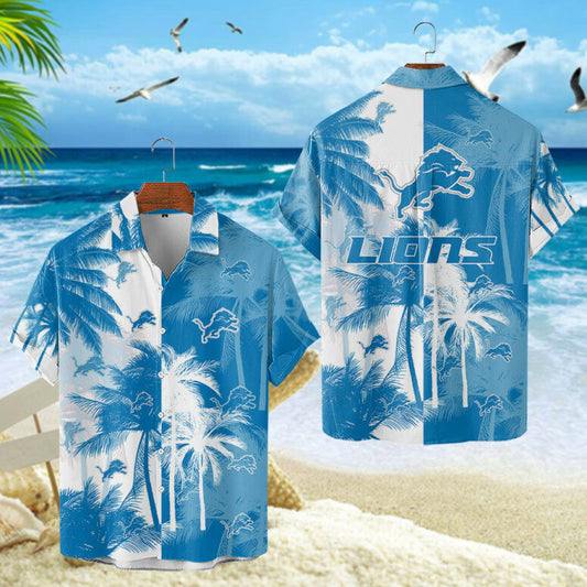 Detroit Lions Tropical Waves Hawaiian Shirt - Welcome to 2 Aloha