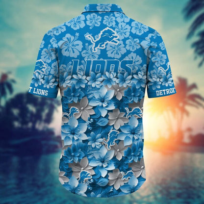 Detroit Lions Floral Blitz Hawaiian Shirt - Welcome to 2 Aloha