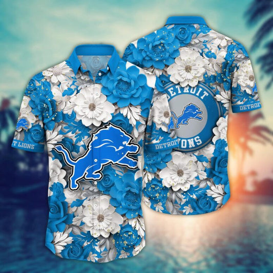 Detroit Lions Floral Victory Hawaiian Shirt - Welcome to 2 Aloha