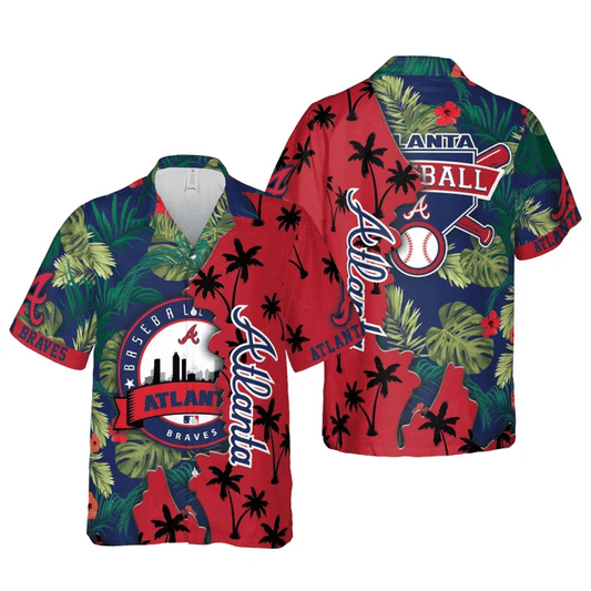 Atlanta Braves Palm Sunset Hawaiian Shirt - Welcome to 2 Aloha