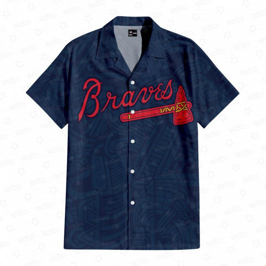 Atlanta Braves Tribal Motifs Hawaiian Shirt - Welcome to 2 Aloha