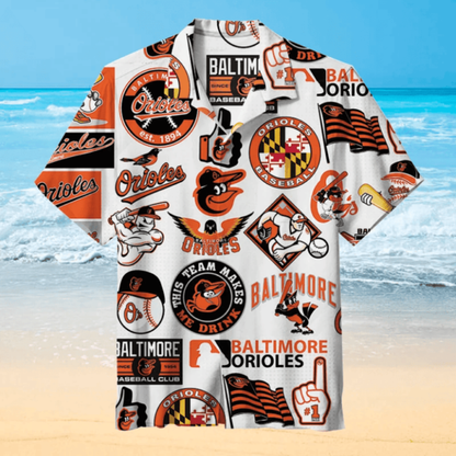 Baltimore Orioles Classic Collage Hawaiian Shirt - Welcome to 2 Aloha