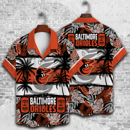 Baltimore Orioles Tiki Palms Hawaiian Shirt - Welcome to 2 Aloha