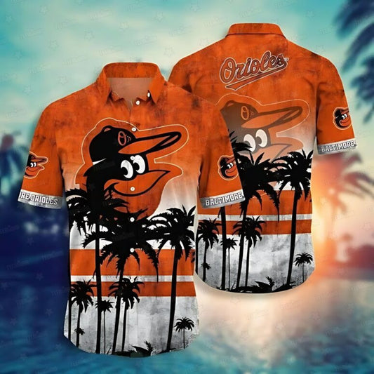 Baltimore Orioles Palm Horizon Hawaiian Shirt - Welcome to 2 Aloha