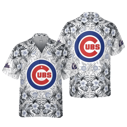 Chicago Cubs Monochrome Tropical Hawaiian Shirt - Welcome to 2 Aloha