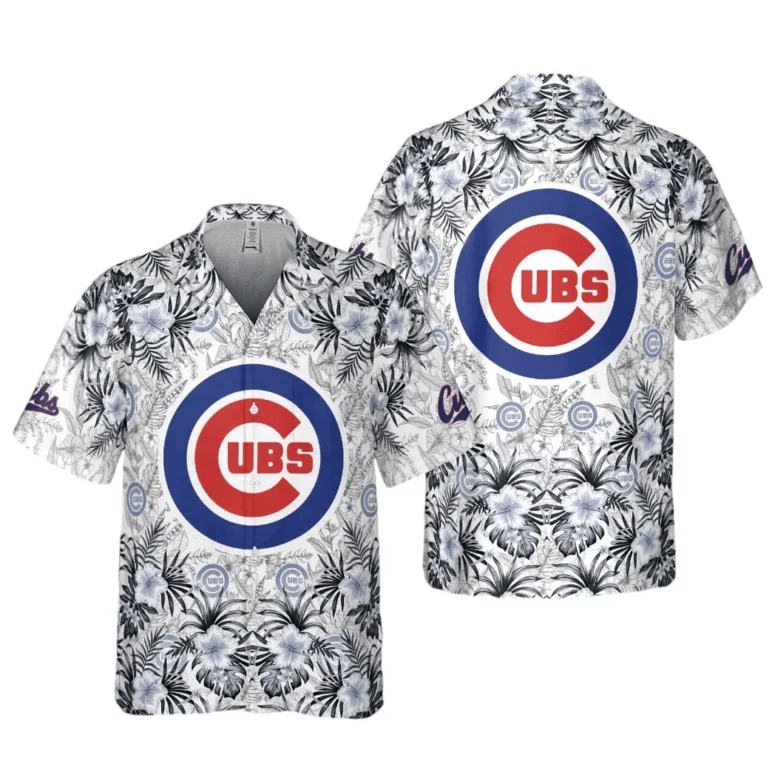 Chicago Cubs Monochrome Tropical Hawaiian Shirt - Welcome to 2 Aloha