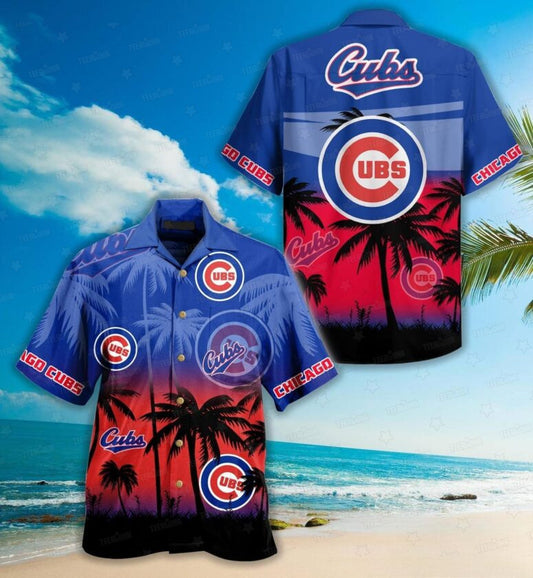 Chicago Cubs Sunset Palms Hawaiian Shirt - Welcome to 2 Aloha