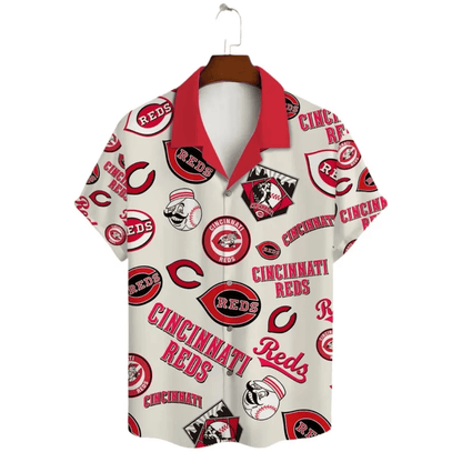 Cincinnati Reds Retro Logos Hawaiian Shirt - Welcome to 2 Aloha