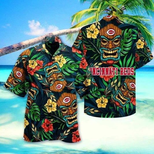 Cincinnati Reds Tiki Vibes Hawaiian Shirt - Welcome to 2 Aloha