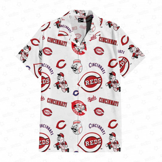 Cincinnati Reds Heritage Emblem Hawaiian Shirt - Welcome to 2 Aloha
