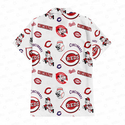 Cincinnati Reds Heritage Emblem Hawaiian Shirt - Welcome to 2 Aloha