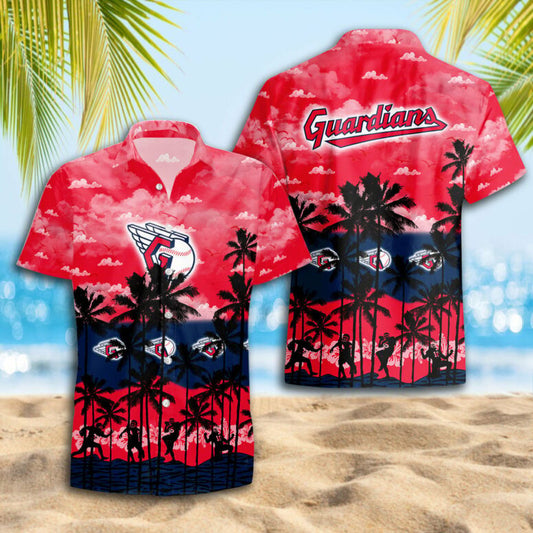 Cleveland Guardians Tropical Sunset Hawaiian Shirt - Welcome to 2 Aloha
