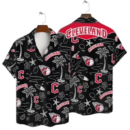 Cleveland Guardians Sunset Palm Hawaiian Shirt - Welcome to 2 Aloha