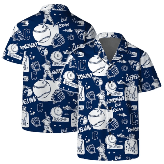 Cleveland Guardians Tropical Monochrome Hawaiian Shirt - Welcome to 2 Aloha