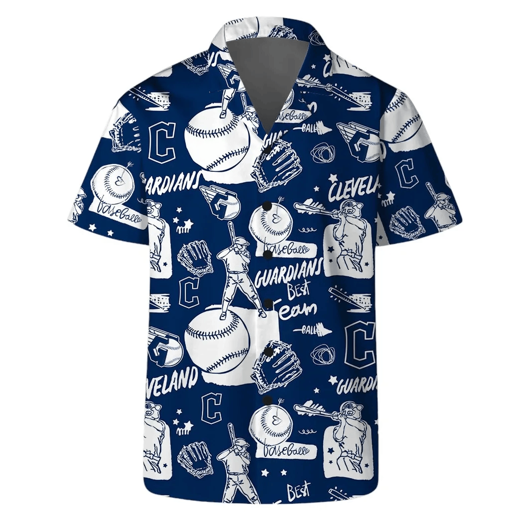 Cleveland Guardians Tropical Monochrome Hawaiian Shirt - Welcome to 2 Aloha