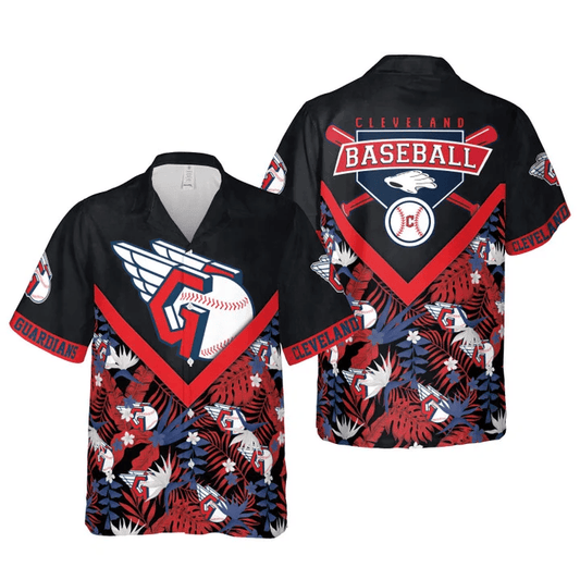 Cleveland Guardians Tropical Logo Collage Hawaiian Shirt - Welcome to 2 Aloha