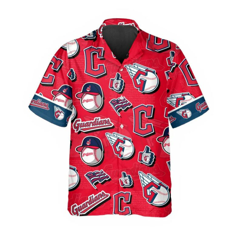 Cleveland Guardians Logo Mania Hawaiian Shirt - Welcome to 2 Aloha