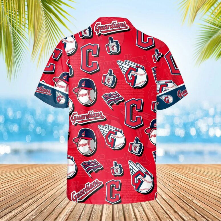 Cleveland Guardians Logo Mania Hawaiian Shirt - Welcome to 2 Aloha