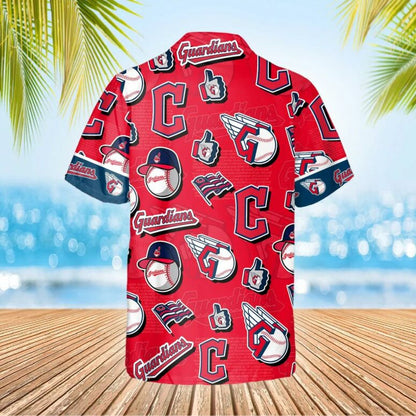 Cleveland Guardians Logo Mania Hawaiian Shirt - Welcome to 2 Aloha