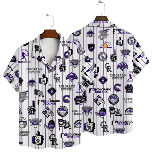 Colorado Rockies Iconic Collage Hawaiian Shirt - Welcome to 2 Aloha