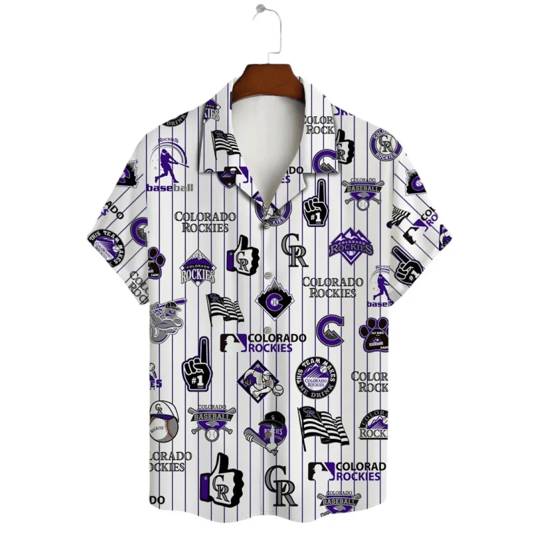 Colorado Rockies Iconic Collage Hawaiian Shirt - Welcome to 2 Aloha
