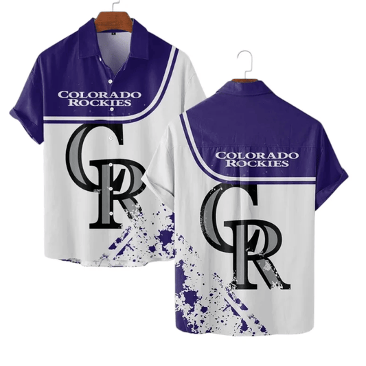 Colorado Rockies Minimalist Splash Hawaiian Shirt - Welcome to 2 Aloha
