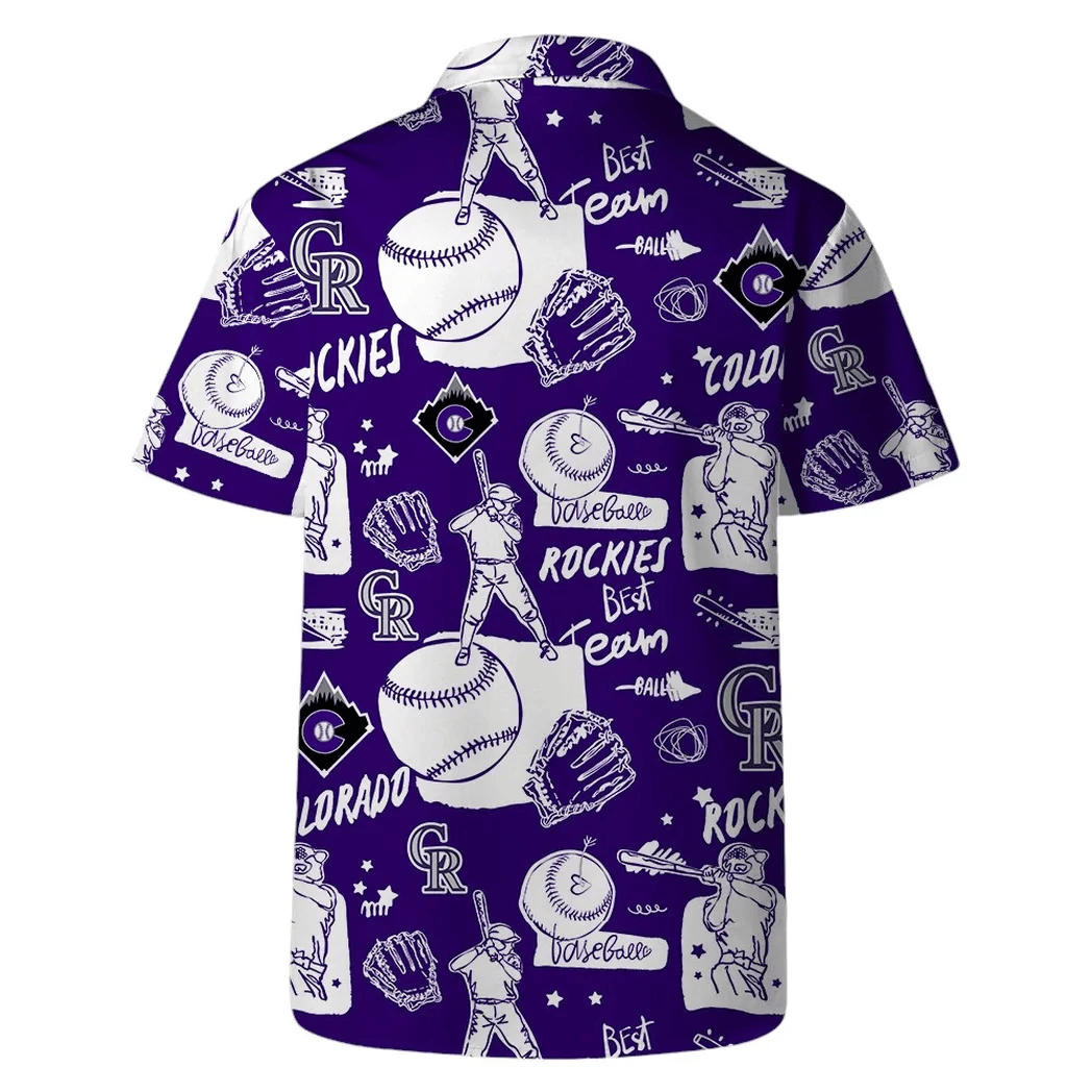 Colorado Rockies Baseball Sketch Hawaiian Shirt - Welcome to 2 Aloha