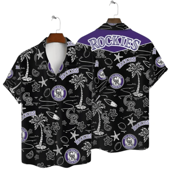 Colorado Rockies Black Tropics Hawaiian Shirt - Welcome to 2 Aloha