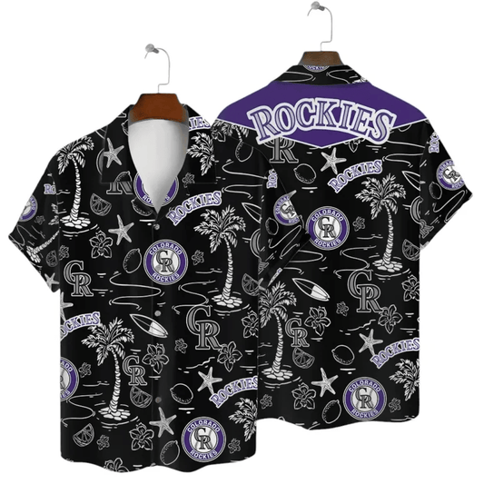 Colorado Rockies Black Tropics Hawaiian Shirt - Welcome to 2 Aloha