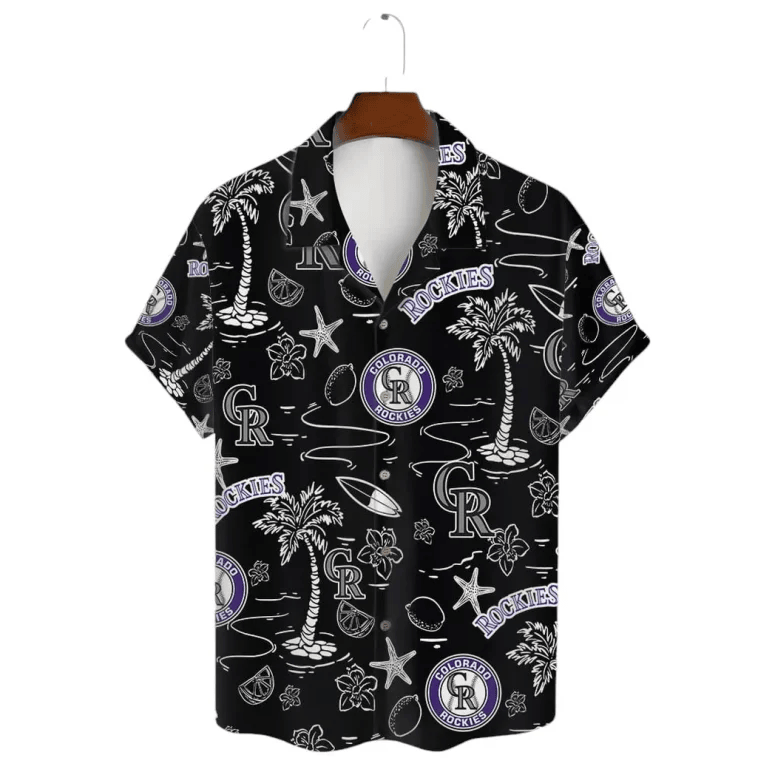 Colorado Rockies Black Tropics Hawaiian Shirt - Welcome to 2 Aloha