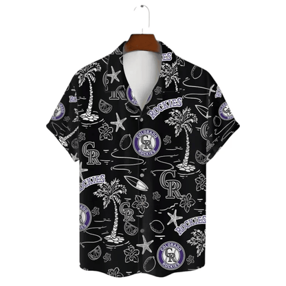 Colorado Rockies Black Tropics Hawaiian Shirt - Welcome to 2 Aloha