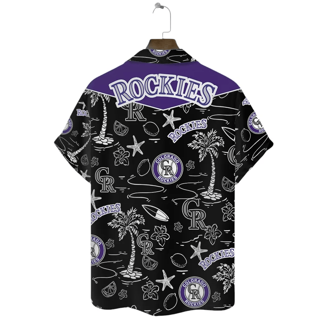 Colorado Rockies Black Tropics Hawaiian Shirt - Welcome to 2 Aloha