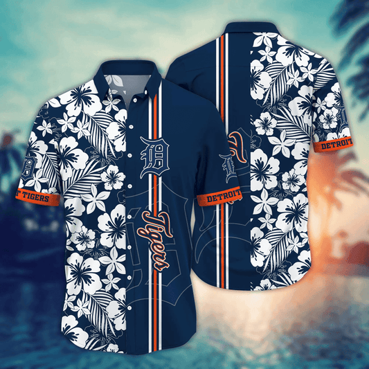 Detroit Tigers Classic Hibiscus Floral Hawaiian Shirt - Welcome to 2 Aloha