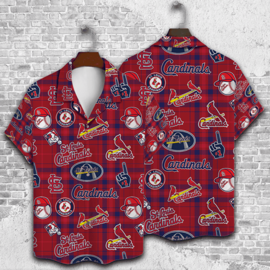 St. Louis Cardinals Plaid Pride Hawaiian Shirt - Welcome to 2 Aloha