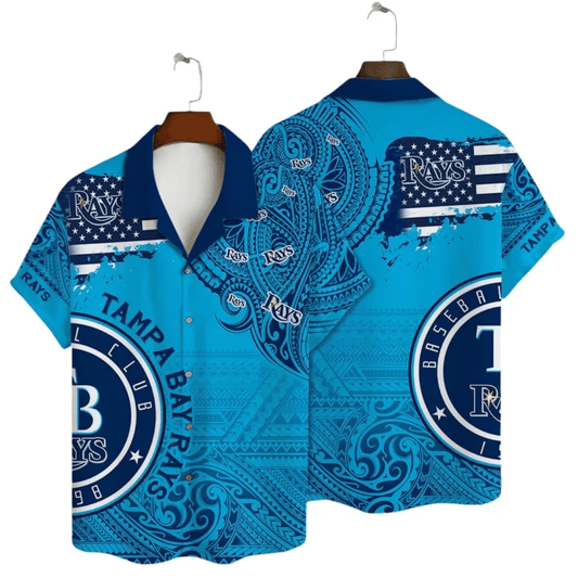 Tampa Bay Rays Tribal Wave Hawaiian Shirt - Welcome to 2 Aloha