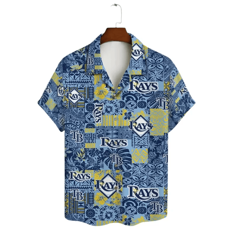 Tampa Bay Rays Blue Patchwork Hawaiian Shirt - Welcome to 2 Aloha