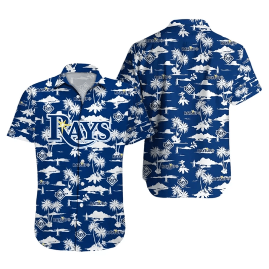 Tampa Bay Rays Blue Palm Paradise Hawaiian Shirt - Welcome to 2 Aloha