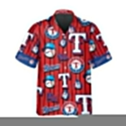 Texas Dominate the Diamond Rangers Red & Blue Hawaiian Shirt - Welcome to 2 Aloha