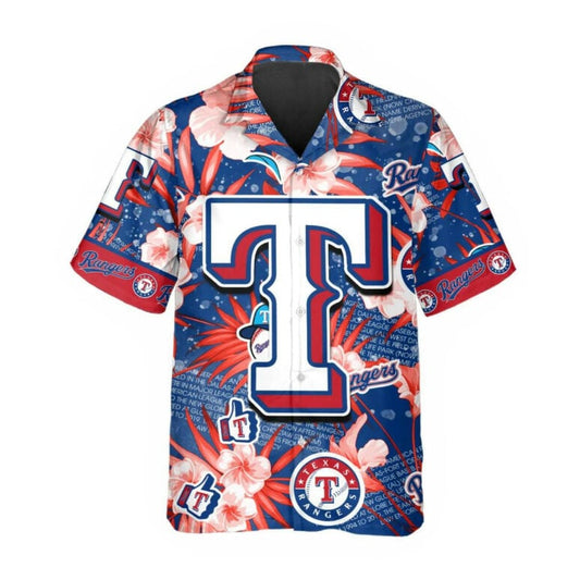 Texas Rangers Floral Splash Hawaiian Shirt - Welcome to 2 Aloha