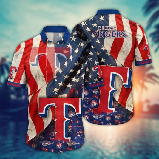 Texas Rangers Stars & Stripes Hawaiian Shirt - Welcome to 2 Aloha