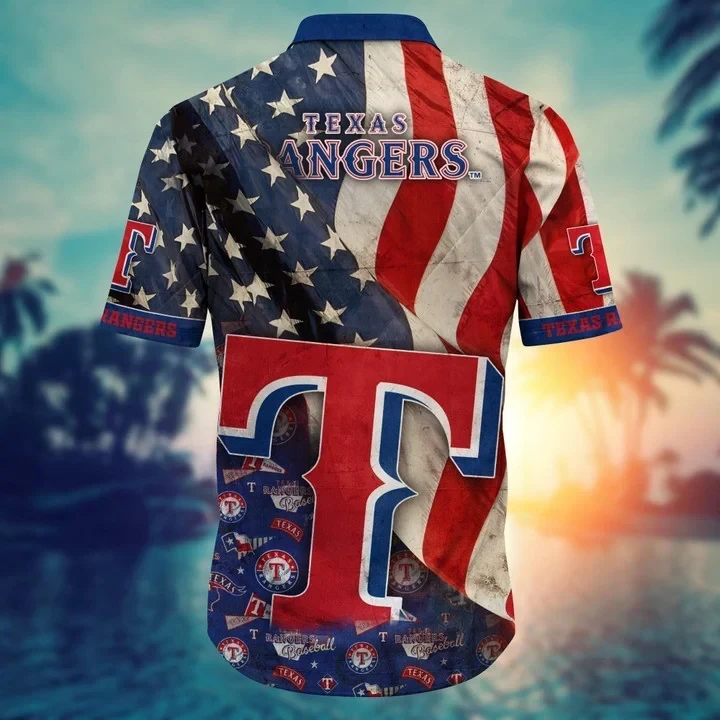 Texas Rangers Stars & Stripes Hawaiian Shirt - Welcome to 2 Aloha