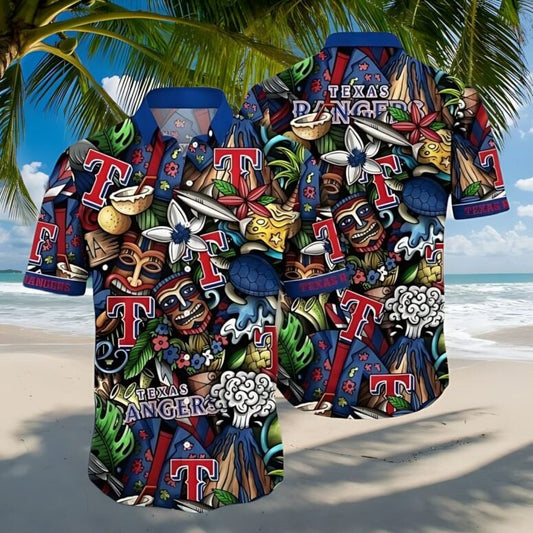 Texas Rangers Tropical Tiki Aloha Shirt - Welcome to 2 Aloha