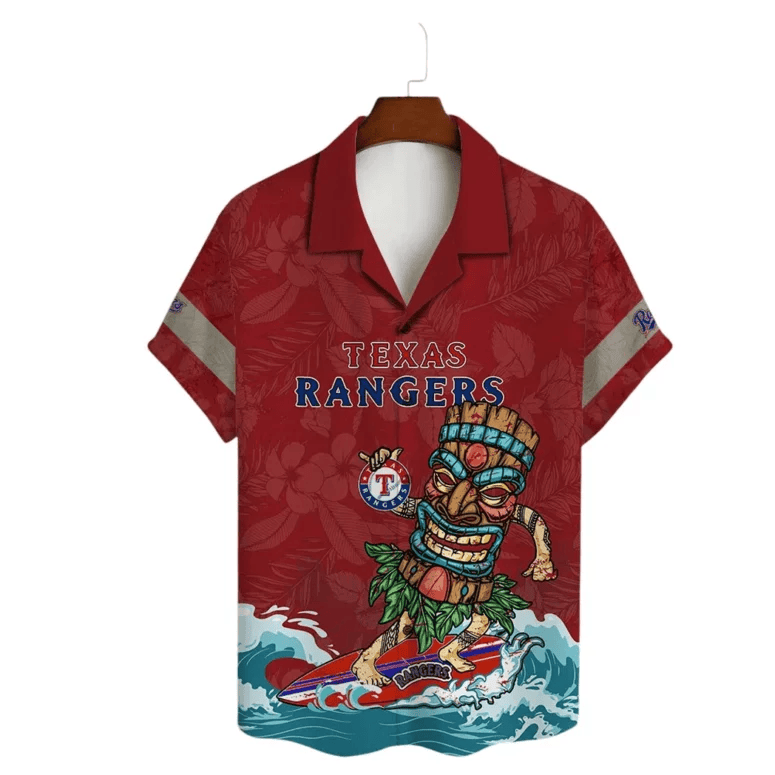 Texas Rangers Surfer Tiki Hawaiian Shirt - Welcome to 2 Aloha