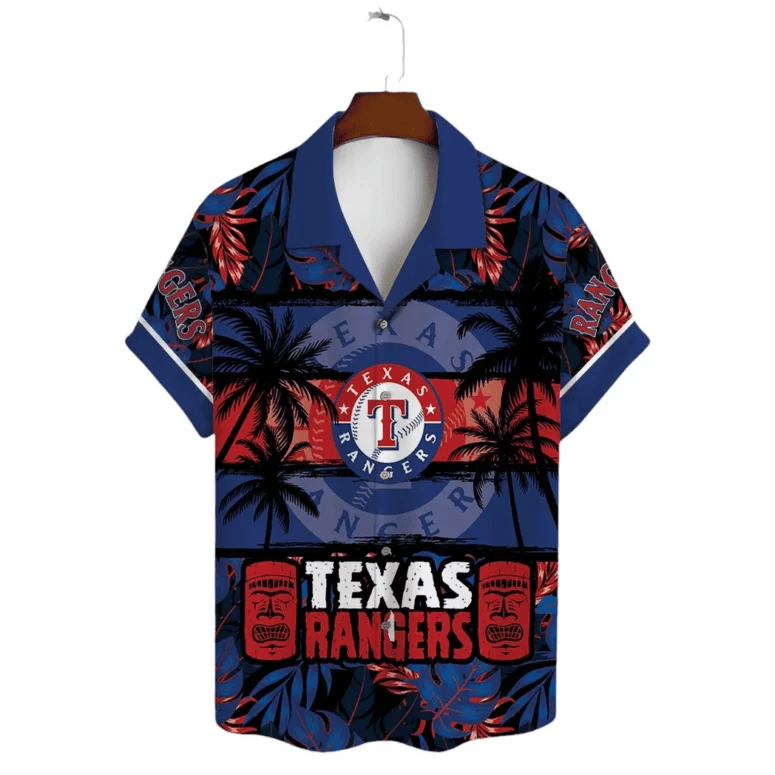 Texas Rangers Tiki Sunset Hawaiian Shirt - Welcome to 2 Aloha